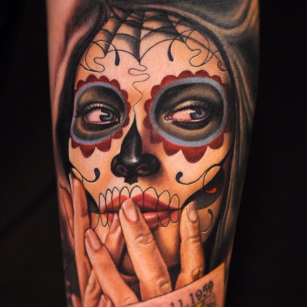 Un tattoo de santa muerte Inkage