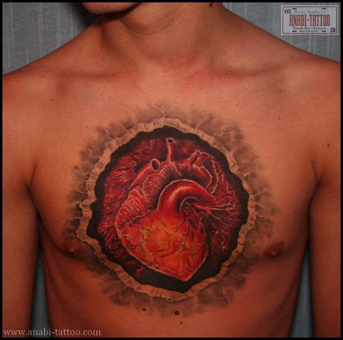 tatouage coeur sur la poitrine – Inkage
