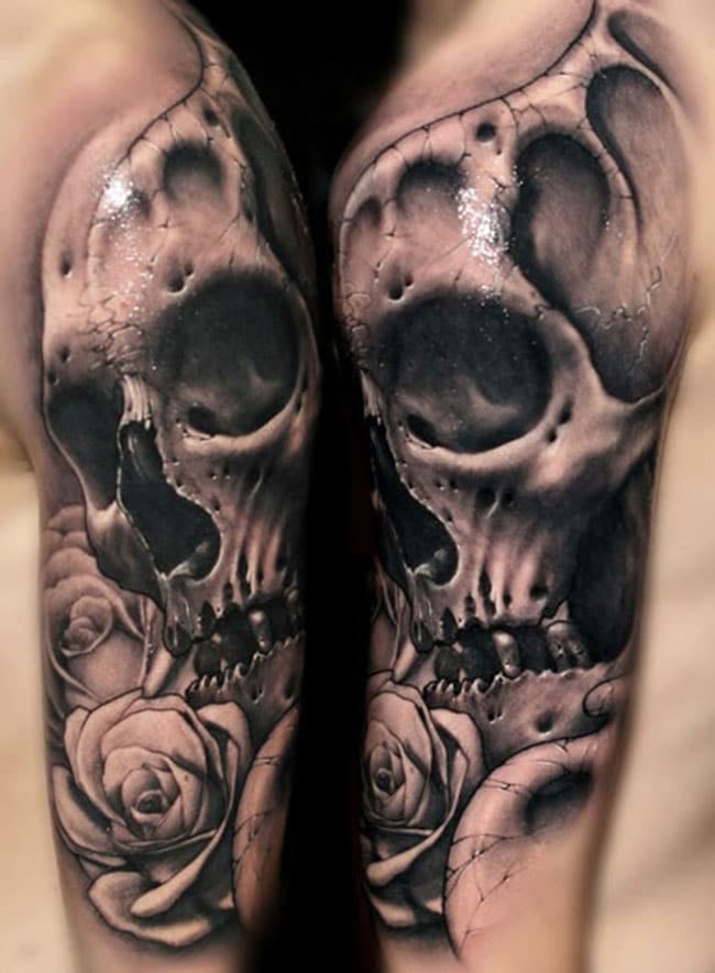 Sélection de 25 superbes tatouages avec des crânes Inkage
